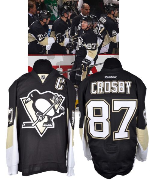 Sidney Crosbys 2014-15 Pittsburgh Penguins Game-Worn Captains Jersey with Team LOA <br>- Photo-Matched!