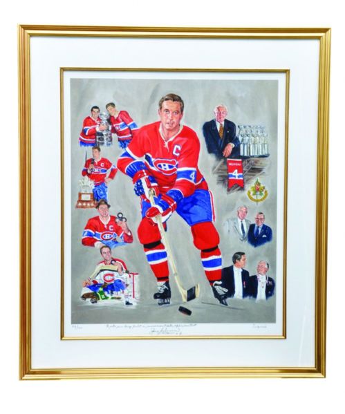 Jean Beliveau Signed Montreal Canadiens Lapensee Limited-Edition Lithograph #33/100 with LOA