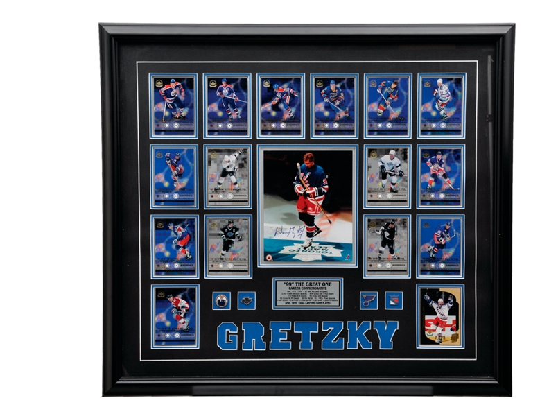 Wayne Gretzky Signed Career Commemorative Framed Display (33" x 37")