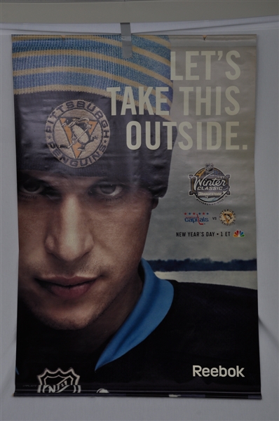 2011 NHL Winter Classic Official NHL Banner Featuring Sidney Crosby with NHL COA