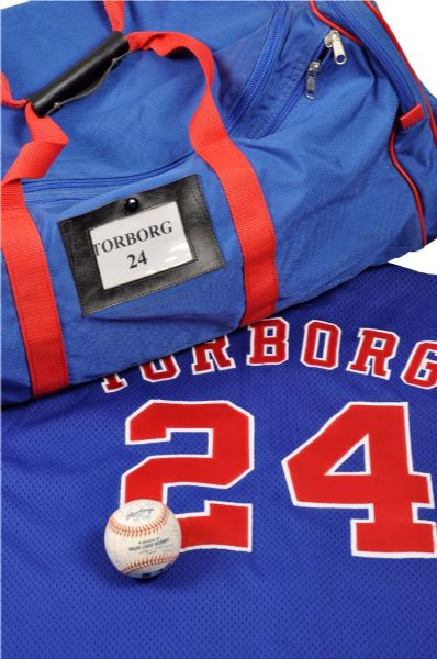 Jeff Torborgs 2001 Montreal Expos Spring Training Worn Jersey and Equipment Bag <br>Plus 2001 Team-Signed Ball