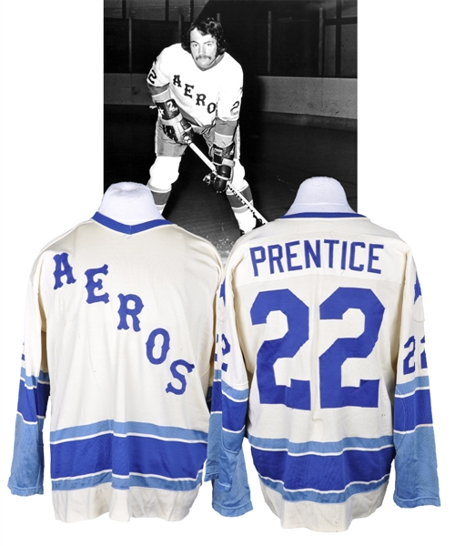 Bill Prentices 1975-76 WHA Houston Aeros Game Jersey