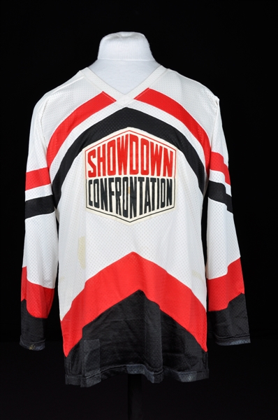 Yvan Cournoyers Mid-to-late-1970s "Showdown" Signed Game-Worn Jersey