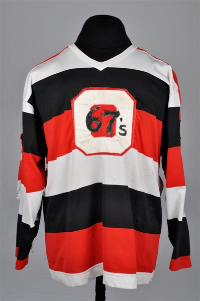OHA Ottawa 67s Late-1970s Game-Worn Jersey Attributed To Jay Fraser - Numerous Team Repairs!