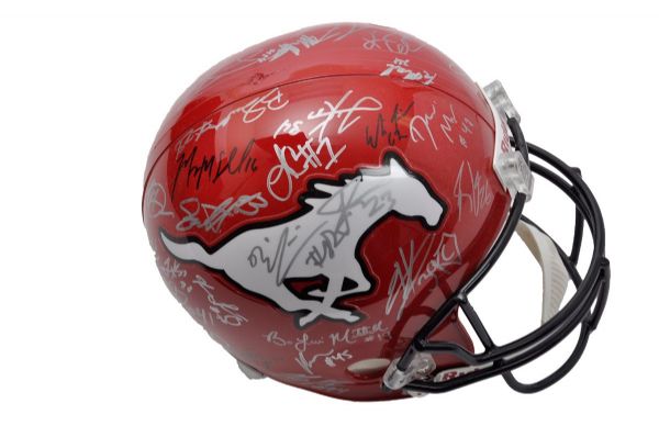 Calgary Stampeders 2013 Team-Signed Riddell Helmet by 41