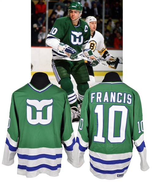 Ron Francis 1986-87 Hartford Whalers Game-Issued Jersey with LOA