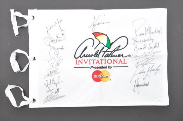 Arnold Palmer Invitational Pin Flag Signed by 16 with Woods, Couples and Others with JSA LOA