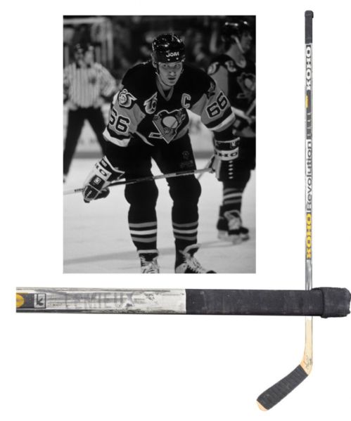 Mario Lemieuxs Early-1990s Pittsburgh Penguins Signed Koho Revolution Game-Used Stick