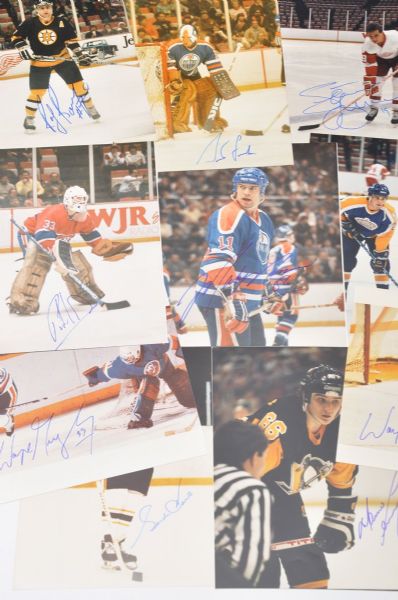 Hockey HOFers and Stars Signed 8x10 Photo Collection of 36 with Gretzky, Lemieux, Howe and Messier