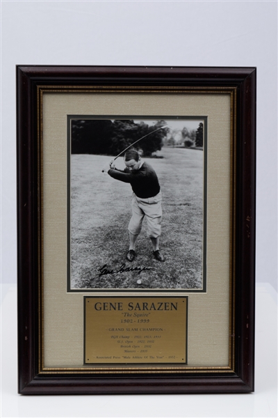 Deceased HOFer Gene Sarazen Signed Photo Framed Display with JSA COA (13 ½” x 18 ½”)