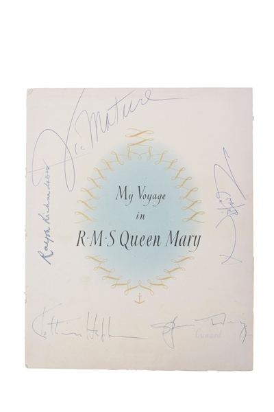 Katharine Hepburn and Spencer Tracy Signed Circa 1950 R.M.S. Queen Mary Menu with JSA LOA