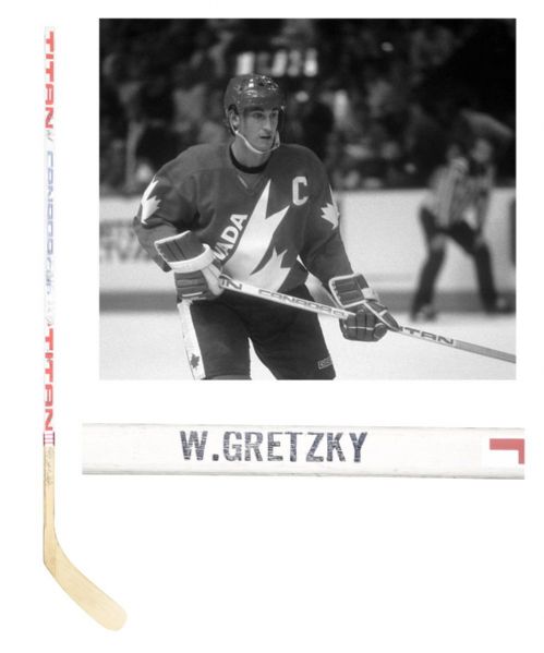 Wayne Gretzkys 1984 Canada Cup Team Canada Game-Issued Team-Signed Stick from Darryl Sittler Collection