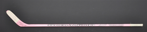 Jason Spezzas 2000s Ottawa Senators Signed Pink Sher-Wood Game-Used Stick