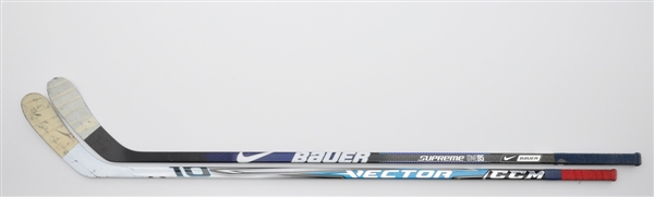 Alexander Ovechkins 2000s Washington Capitals CCM Vector and Bauer Supreme One95 Game-Used Sticks