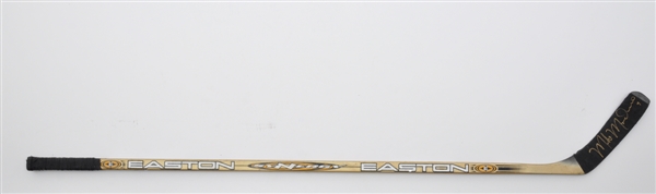 Mike Modanos Early-2000s Dallas Stars Easton Synergy Signed Game-Used Stick