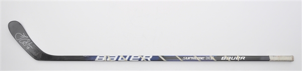 TJ Oshies Late-2000s St. Louis Blues Signed Bauer Supreme One95 Game-Used Stick