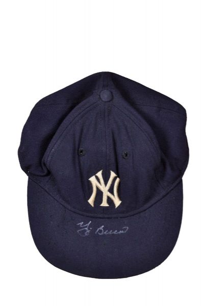 New York Yankees Circa 1960s Game-Used Cap Signed by Yogi Berra