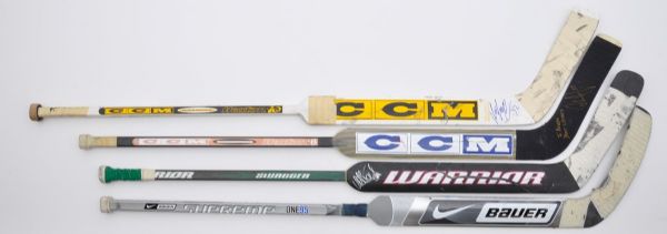 Backstrom Wild, Vokoun Panthers, Kolzig Lightning and Lehtonen Trashers Game-Used Sticks