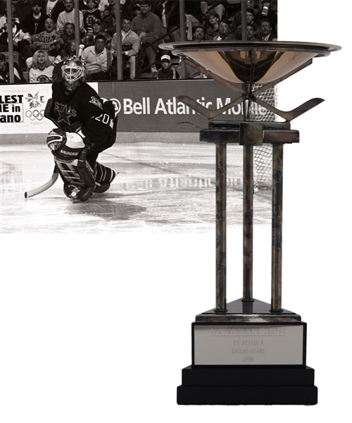 Ed Belfours 1997-98 Dallas Stars Presidents Trophy (16")