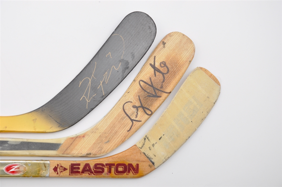 Amontes Black Hawks, Tkachuks Blues and Yashins Senators Game-Used Sticks