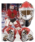 Ed Belfours 1992-94 Chicago Black Hawks Game-Worn Greg Harrison Goalie Mask - Photo-Matched!