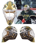 Ed Belfours 2000-01 Dallas Stars Game-Worn Warwick Goalie Mask with His Signed LOA - Photo-Matched to Regular Season and Playoffs!