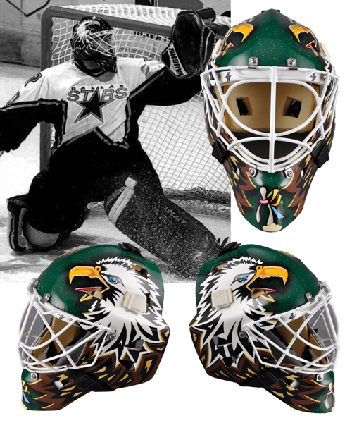 Ed Belfours 2001-02 Dallas Stars Game-Worn Warwick Goalie Mask