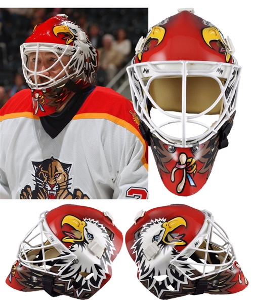 Ed Belfours 2006-07 Florida Panthers Game-Worn Warwick Goalie Mask - Photo-Matched!