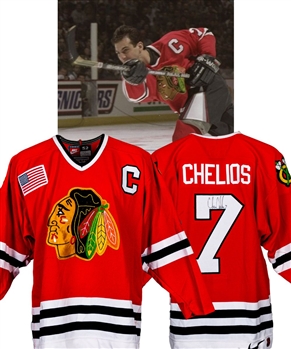 Chris Chelios’ 1998 NHL All-Star Game Skills Competition Signed Chicago Black Hawks Game-Worn Captains Jersey - Team Repairs! – Video-Matched!