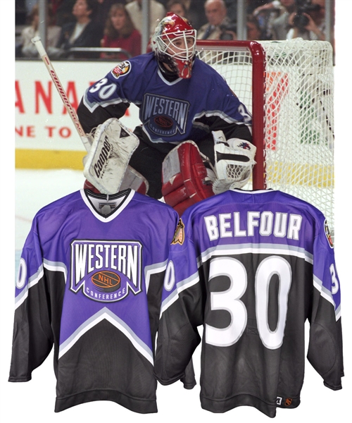 Ed Belfours 1996 NHL All-Star Game Western Conference Game-Worn Jersey