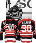 Ed Belfours 1991-92 Chicago Black Hawks "Turn Back the Clock" Game-Worn Jersey with 75th Patch