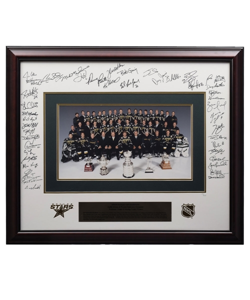 Ed Belfours 1998-99 Stanley Cup Champions Dallas Stars Limited-Edition #20/200 Team-Signed Framed Display