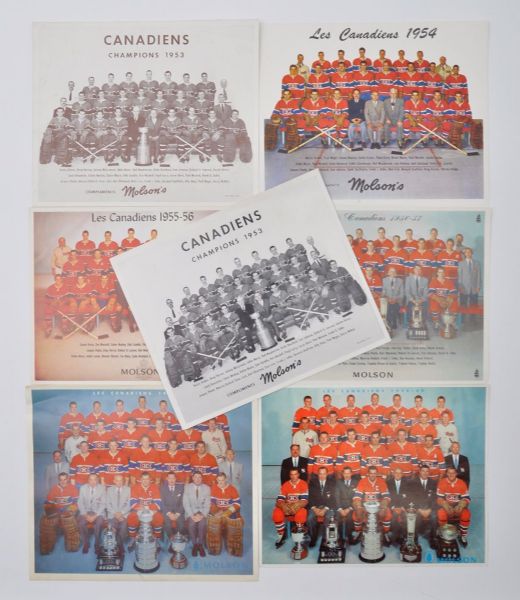 Montreal Canadiens 1953-65 Molson Team Picture Collection of 13