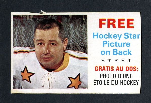 1966-67 General Mills Hockey Glenn Hall Uncut Mini Front Panel