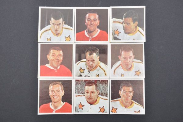 1966-67 General Mills Hockey Mini Front Panel Complete Known Set of 9