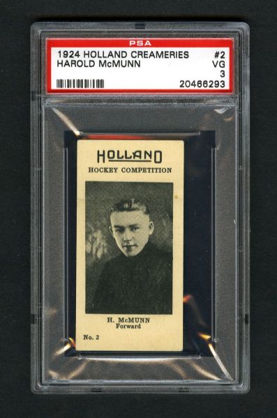 1924-25 Holland Creameries Hockey Card #2 Harold McMunn - Graded PSA 3
