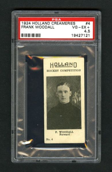 1924-25 Holland Creameries Hockey Card #4 Frank Woodall - Graded PSA 4.5