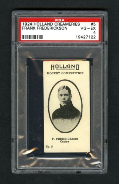 1924-25 Holland Creameries Hockey Card #5 HOFer Frank Frederickson - Graded PSA 4