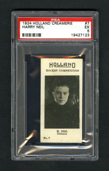 1924-25 Holland Creameries Hockey Card #7 Harry Neil - Graded PSA 5