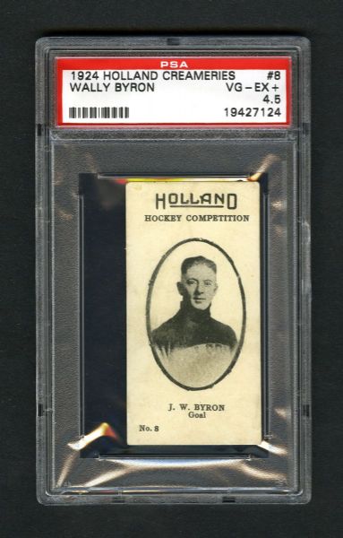 1924-25 Holland Creameries Hockey Card #8 Wally Byron - Graded PSA 4.5