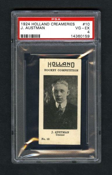 1924-25 Holland Creameries Hockey Card #10 J. Austman - Graded PSA 4