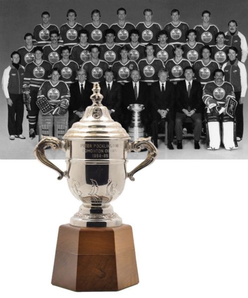 Peter Pocklingtons 1984-85 Edmonton Oilers Clarence Campbell Bowl Championship Trophy