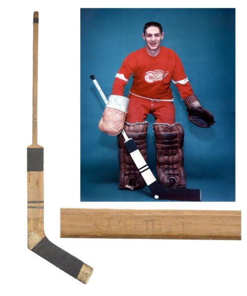 Terry Sawchuks 1951 Detroit Red Wings Team-Signed Northland Game-Used Rookie Era Stick