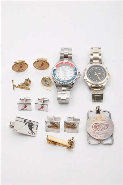 Norm Ullman Wristwatch, Tie Clip and Cuff Link Collection