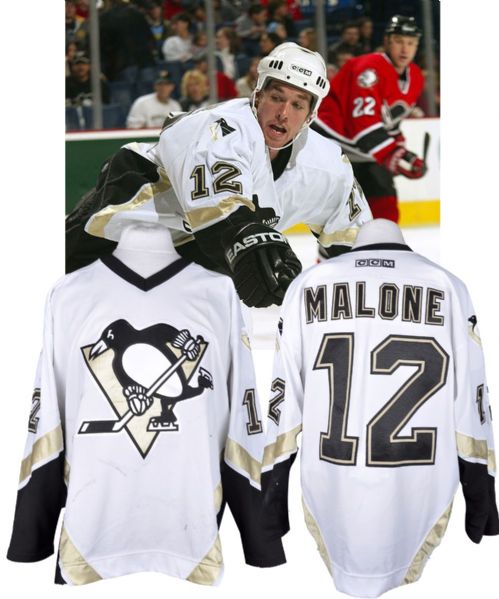 Ryan Malones 2003-04 Pittsburgh Penguins Game-Worn Rookie Season Jersey <br>- Photo-Matched!