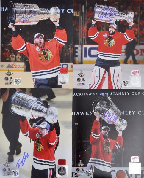Chicago Black Hawks 2015 Stanley Cup Champions Signed Puck and Photo Collection of 16 with COAs