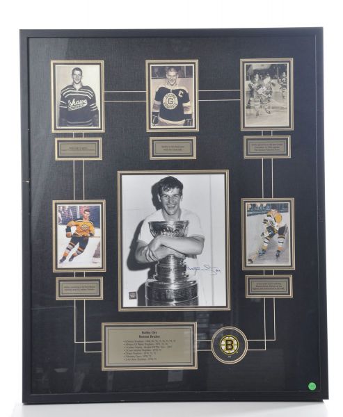 Bobby Orr Signed Great North Road Career Framed Photo Display with GNR COA  (31 1/4" x 38 1/4")