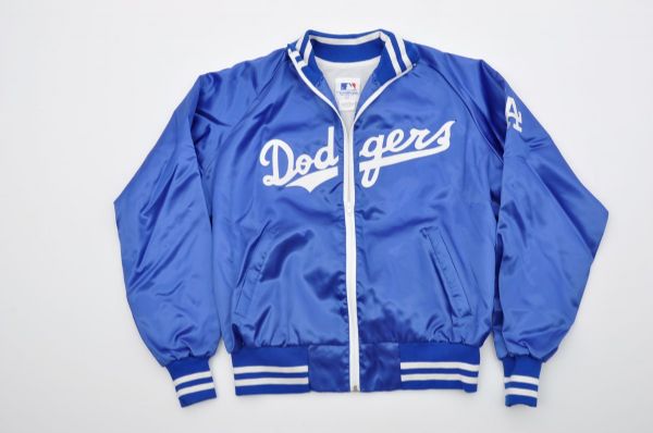 Vintage Mid-1970s Los Angeles Dodgers Satin Jacket Plus Jim Gilliam and Al Downing Signatures