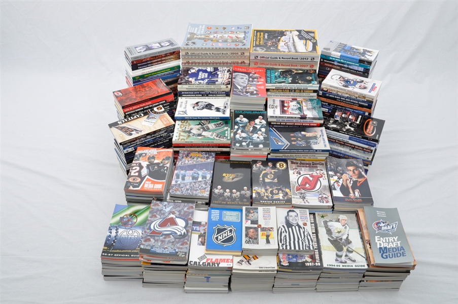 Huge 1990s and 2000s NHL Media Guide Collection of 150++