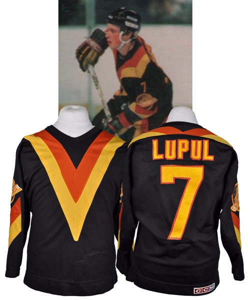 Gary Lupuls 1984-85 Vancouver Canucks Game-Worn V-Style Jersey